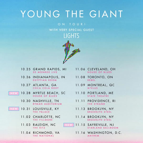La gira de otoño de Young The Giant, incluyendo nuevas fechas.